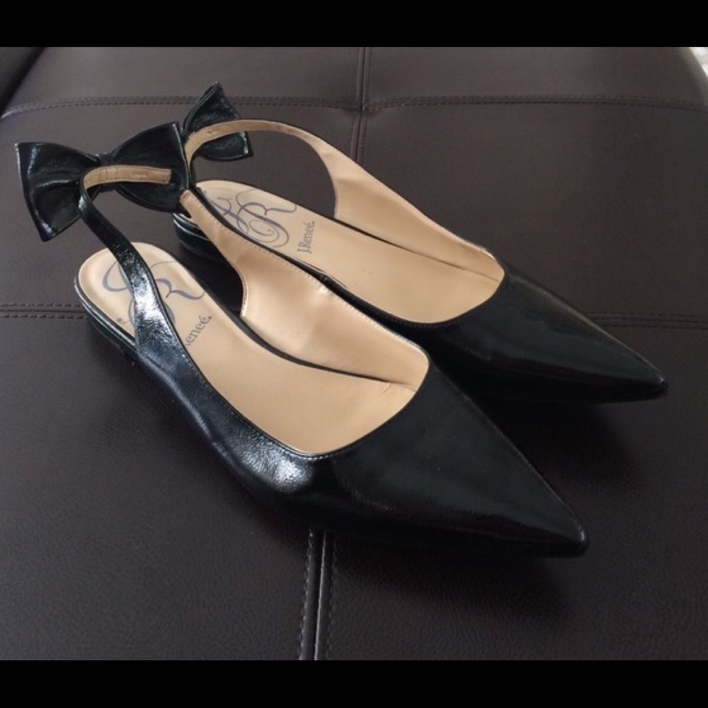 Black patent flats